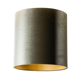 QAZQA Cl&aacute;sico/antiguo Algod&oacute;n Pantalla De L&aacute;mpara De Terciopelo Verde Con Interior Dorado 40/40/40, Cil&iacute;ndra Apto Para L&aacute;mpara Colgante - Qazqa