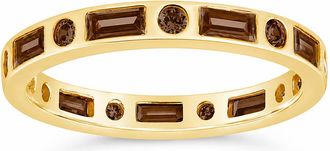 Sterling Forever Sterling Silver Chocolate CZ Ethel Ring