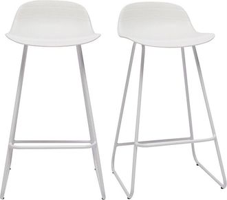 Miliboo Taburetes De Bar Blancos A65 Cm (lote De 2) Ella