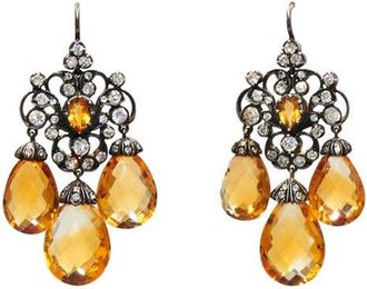 Fred Leighton Citrine & Diamond Chandelier Earrings in Gold at Nordstrom