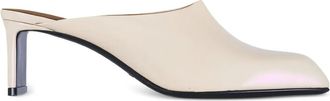 Khaite leather heeled mules - women - Calf Leather/Calf Leather/Calf Leather - 36 - Neutrals