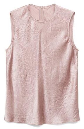 Mango Crinkle Satin Shell Top in Pastel Pink at Nordstrom Rack, Size 4