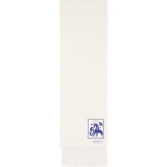 Lanvin Lunar Year Wool Scarf With Fringes in White at Nordstrom