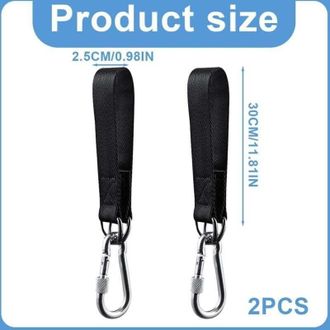 OEM [mai Usato]set Di Sospensione Per Altalena In 2 Pezzi, Di Colore Nero, Con Cinghie Per Altalena Da Giardino, Amaca O Sedile Sospeso, Completo Di 2 Rob