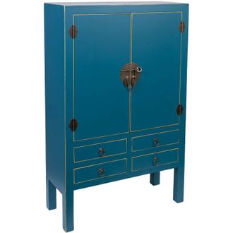 Wanderlust Deco Armario De Madera De 4 Cajones Y 2 Puertas 63x26x100