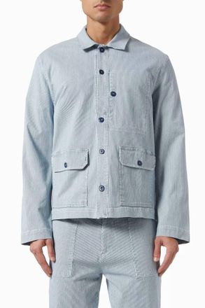 Officine G&eacute;n&eacute;rale MenS Gibson Striped Button-Up Shirt In Blue