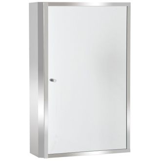 HOMCOM Stainless Steel Wall Cabinet Mirror Shelves Bathroom Furniture Storage | TJ Hughes