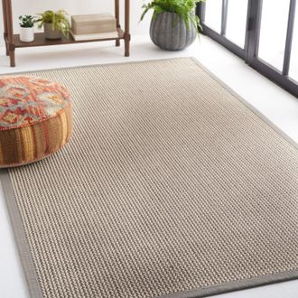 Safavieh Natural Fiber Machine Made Area rug, Grey Solid / Tonal Style Easy Care