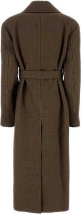 Jil Sander Womens Embroidered Wool Blend Coat - Dark Brown - Size EU 36 (Womens)
