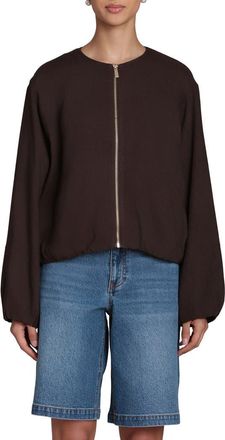 Bagatelle Bubble Sleeve Full Zip Jacket in Chocolate at Nordstrom Rack, Size X-Large