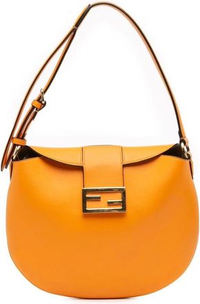 Fendi Pre-owned Shoulder Bags, female, Orange, Size: ONE SIZE Pre-owned Leather Shoulder Bag