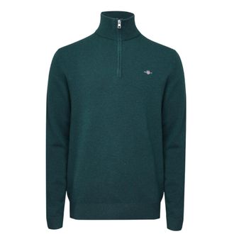GANT Heren Lambswool Blend Kwartrits Sweatshirt (Groen)
