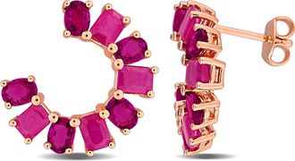 Mimi & Max Multi-Gem Curved Stud Earrings Sterling Silver