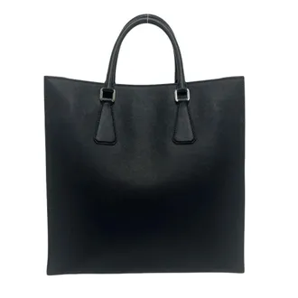 Prada Black Leather Handbag Tote Bag (Pre-Owned)