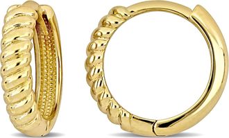 Mimi & Max Twist Design Mini Hoop Earrings in 14k Yellow Gold
