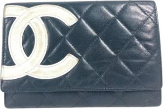 Chanel Tweedehands leren portemonnees - Dames - Vintage Accessoires - Zwart - ONE Size - Vintage