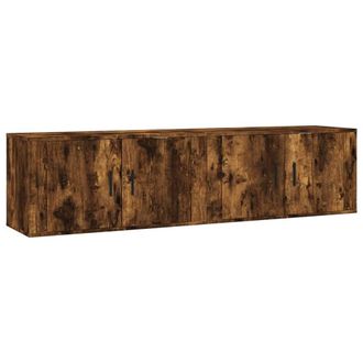 Berkfield Home Wall-mounted TV Cabinets 2 pcs Smoked Oak 80x34.5x40 cm in Brown