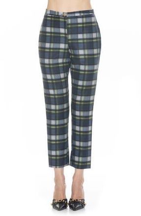Alexia Admor Stefan Ankle Pants in Blue Plaid at Nordstrom Rack, Size 10