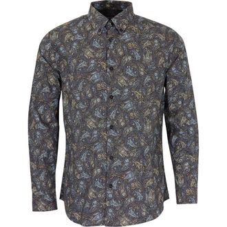 Lords of Harlech Morris Button-Up Shirt in Madrid Paisley Smoke at Nordstrom, Size Xx-Large