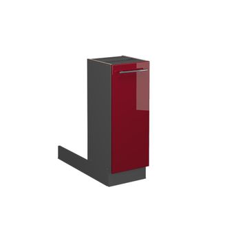 Vicco Isla De Cocina Fame-line, Rojo Burdeos Alto Brillo, 30 Cm Sin Encimera