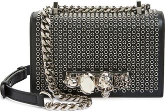 Alexander McQueen Mini Jewel Satchel in Black/Silver at Nordstrom