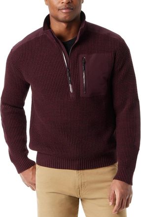 G.H. Bass & Co. Bass Outdoor Sweater Mens Purple Long Sleeve 1/4 Zip Pullover KFC434
