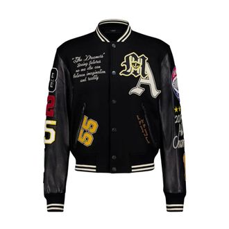 Amiri Varsity Jas met Chenille Patches - Heren - Bomber jackets - Zwart - S - Wol - Jassen