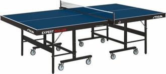 STIGA Sports Tavolo da Pin Pong Omologato f.i.t.e.t con Piano Blu per Interno Stiga Expert Roller Css