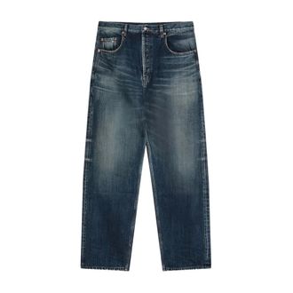 Saint Laurent Straight Jeans, male, Blue, Size: W33 High-rise Jeans