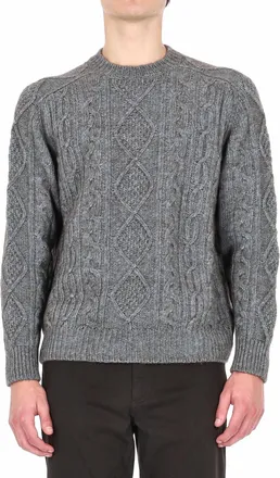 Herno Vanisee Cotton-Yak-Wool Cable Crewneck Sweater