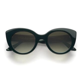 Emmanuelle Khanh Green Portia Cat-Eye Sunglasses