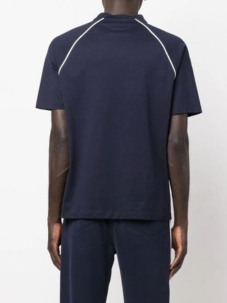 Brunello Cucinelli Contrast Piping T-Shirt - Cobalt