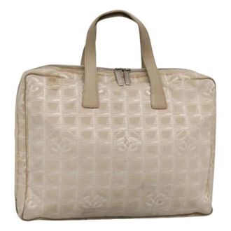 Chanel Pre-owned Vintage Nylon Handtas - Dames - Vintage Handtas - Beige - ONE Size - Nylon - Vintage