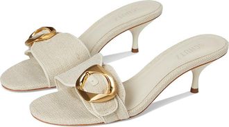 Schutz Olga Kitten Womens Sandals Oyster : 7.5 M, Leather
