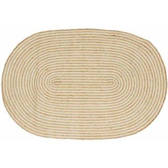 vidaXL vidaXL Tappeto Naturale e Bianco 122 x 183 cm Juta