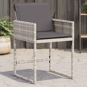 vidaXL Vidaxl - Sillones De Jard&iacute;n Con Cojines 4 Uds Rat&aacute;n Sint&eacute;tico Gris Claro