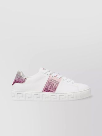 Versace crystal embellished leather low-top sneakers
