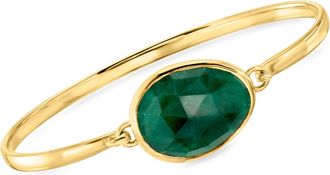 Ross-Simons Emerald Bangle Bracelet in 18kt Gold Over Sterling