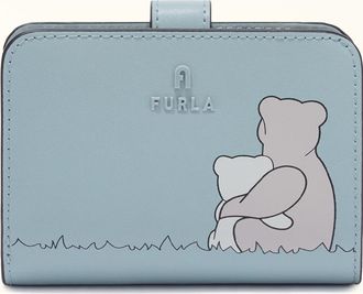 Furla Camelia Portafoglio Compatto S Toni Cirro Pelle Di Vitello Sidney Con Stampa Bear Hug Donna