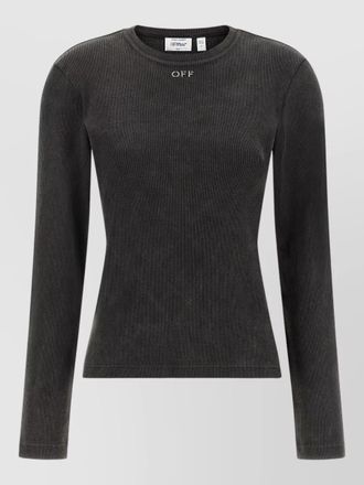 Off-white ribbed long-sleeve t-shirt