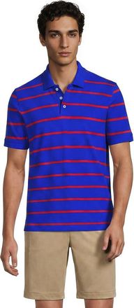 Lands End Short Sleeve Performance Mesh Pique Polo in Vibrant Lapis/red Stripe at Nordstrom, Size Xx-Large