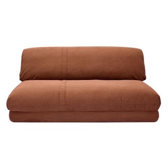 Miliboo Sill&oacute;n Cama De 2 Plazas De Pana Terracota Spencer