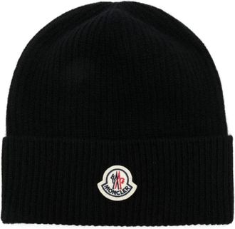 Moncler Beanies, unisex, Black, Size: ONE SIZE Stylish Winter Hat for Men
