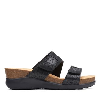 Clarks Womens Calenne Maye Wedge Sandal, Black Combi, 7.5 UK