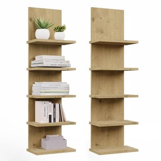 Topeshop R5p - 5 Librer&iacute;as, Para Escritorio, Sal&oacute;n O Dormitorio Infantil - 29,5x100x19 Cm - Roble Artisan