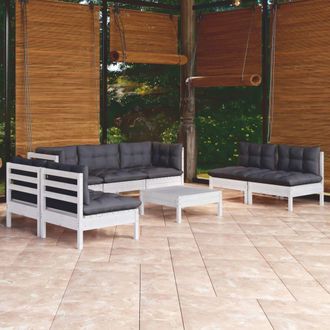 vidaXL Muebles De Jard&iacute;n 8 Pzas Con Cojines Madera Maciza De Pino Vidaxl