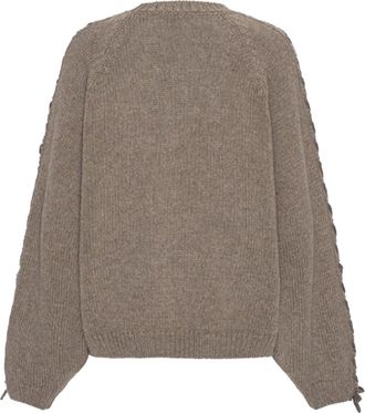 Rotate Womens Knit Sweater Lacing Fossil No Lining Jumpers