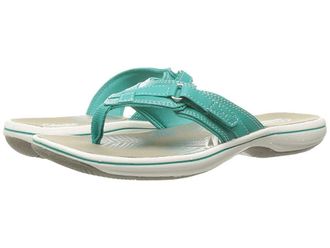 Clarks Breeze Sea Womens Sandals Turquoise Synthetic : 10 B - Medium