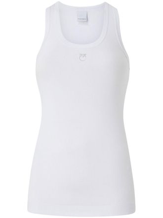 Pinko Tanktop met geborduurd logo - Wit