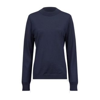 Maison Margiela Jersey de Lana con Borde de Canal&eacute; - Knitwear - Hombre - Azul - M